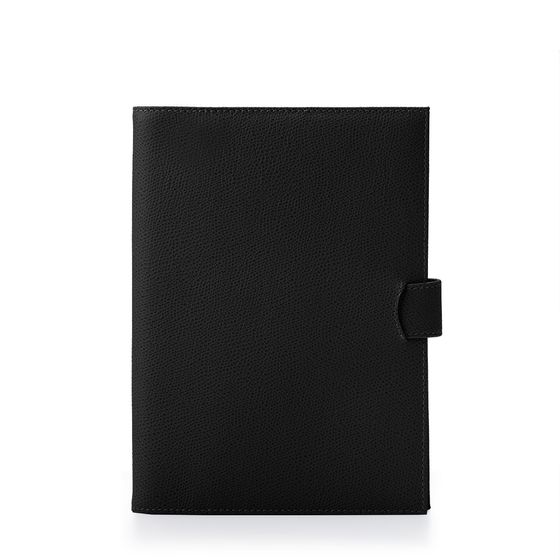 A5-Removable-Journal-Grained-Leather-Black-Front-Base