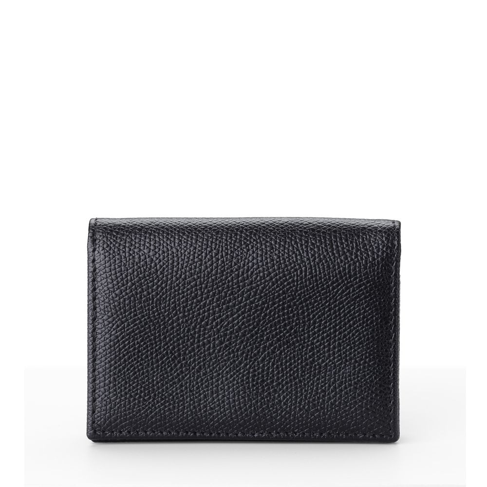 Folding Card Wallet Grained Leather Black - Thomas Lyte