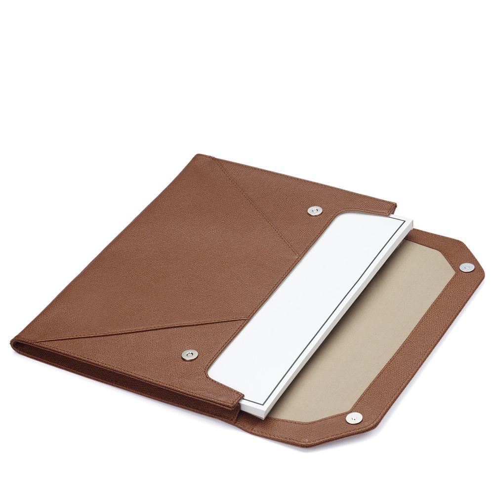 A4 Document Folio Grained Leather Cognac Personalised Thomas Lyte