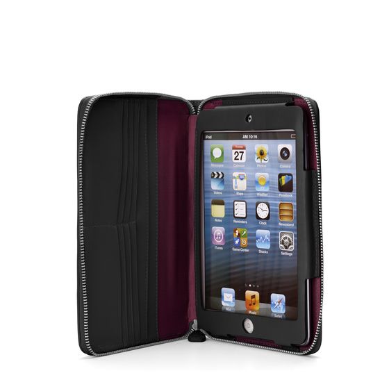 iPad Mini Zip Around Case Smooth Leather Black Thomas Lyte
