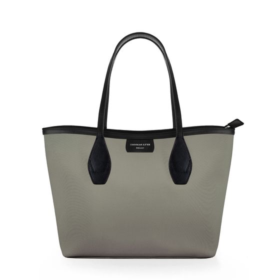 grey tote bag with zip