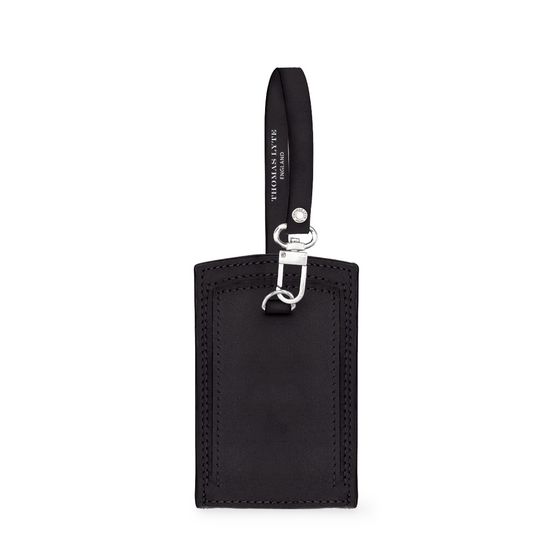 Executive Luggage Tag Smooth Leather Black | Travel Tag - Thomas Lyte